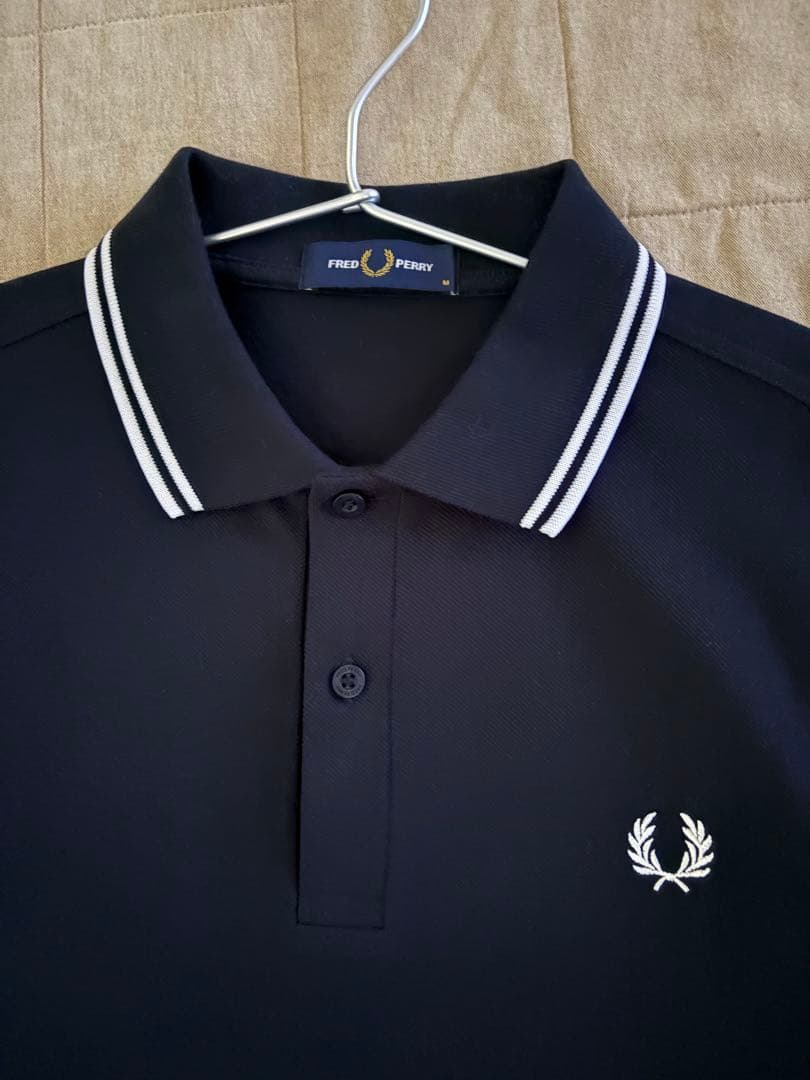 「FRED PERRYフレッドペリー」 ロゴ刺繍ポロシャツ M 試着のみ