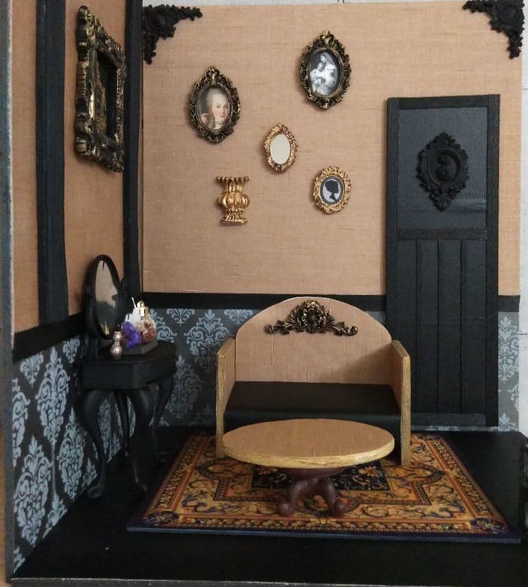 組立ドールハウス ゴシック 背景ボード 背景ボード ドールハウス