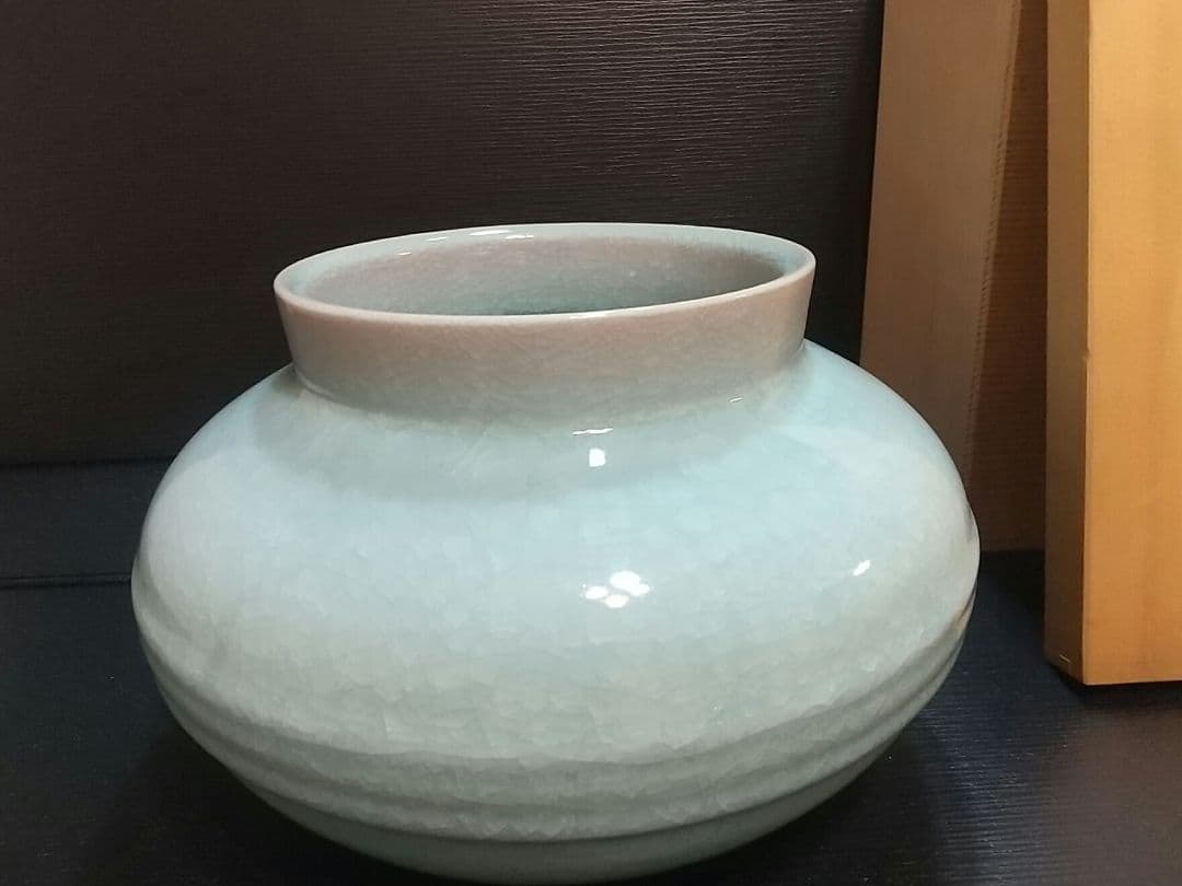 希少 花器 青磁壷 大型 小笠原長春 花器 cahalaneskuse.com