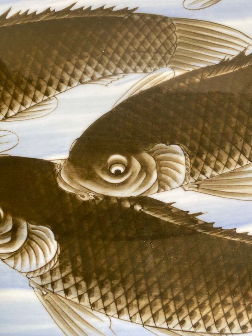 神右衛門 飾り皿 染付 鯉絵 古伊万里絵 大皿 伝統工芸 - メルカリ