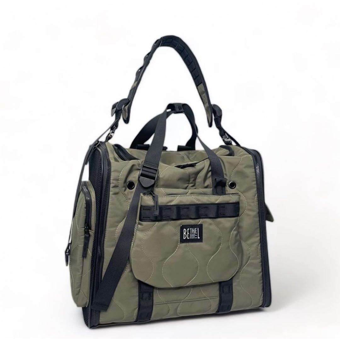 完売品BE THE LABEL 犬用キャリーバッグ オリーブグリーン 犬 キャリー