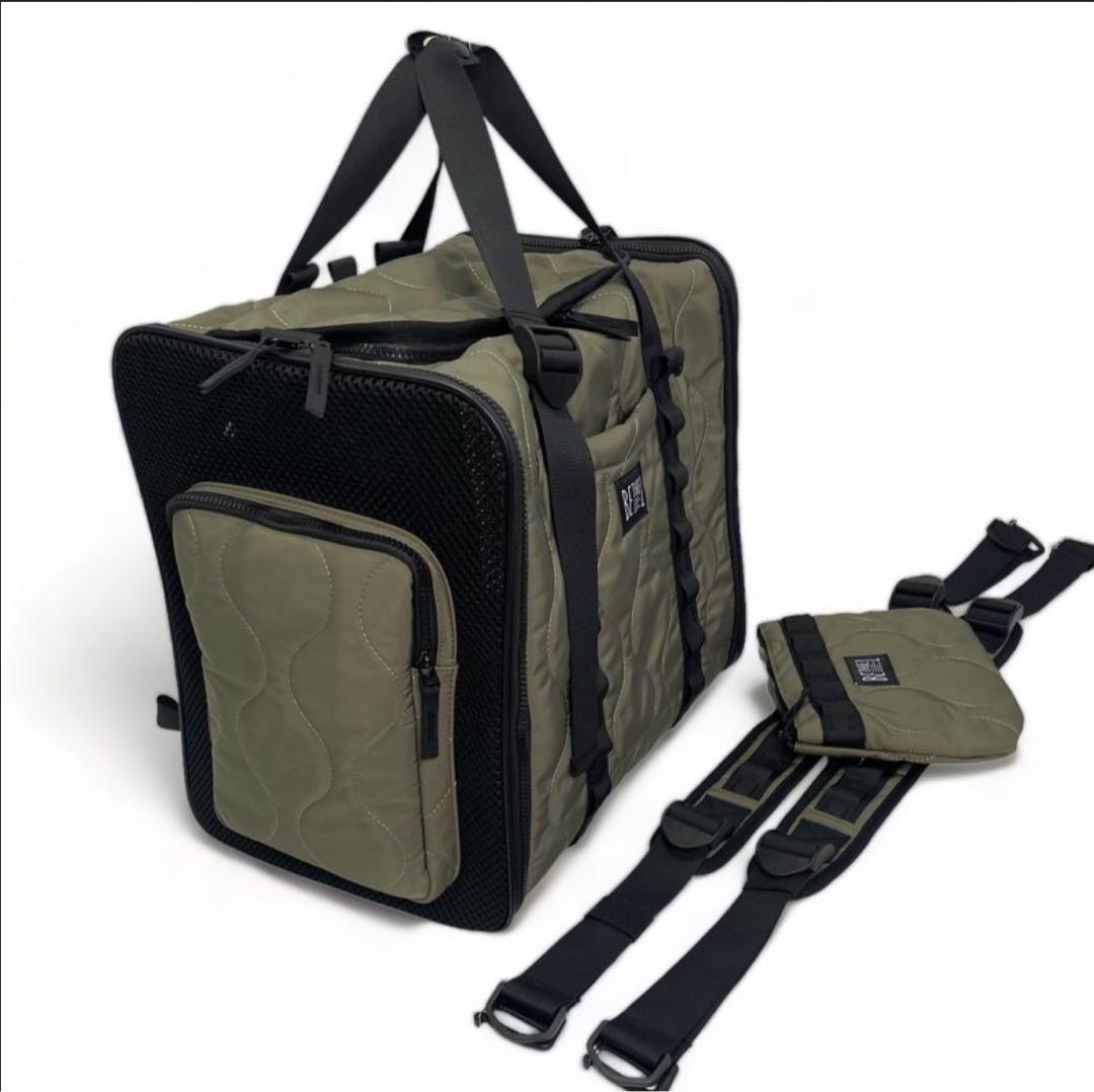 完売品BE THE LABEL 犬用キャリーバッグ オリーブグリーン 犬 キャリー