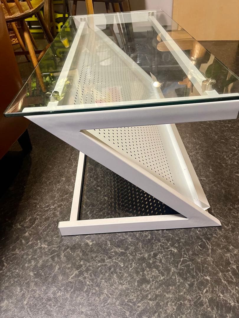 パンチングラック ガラステーブル インテリア収納 本棚 飾り棚 珍しい一品 レア