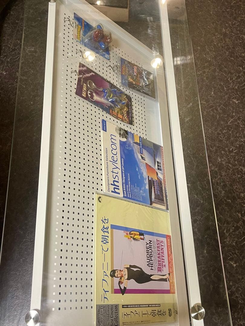 パンチングラック ガラステーブル インテリア収納 本棚 飾り棚 珍しい一品 レア