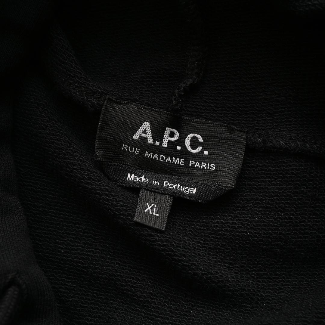 m*9様 A.P.C. アーペーセー ロゴ スウェットパーカー XL ブラック