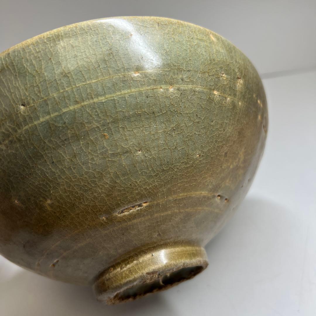 16世紀 高麗青磁白泥象嵌鉢 口径19㎝ 東Y7-1003☆2F