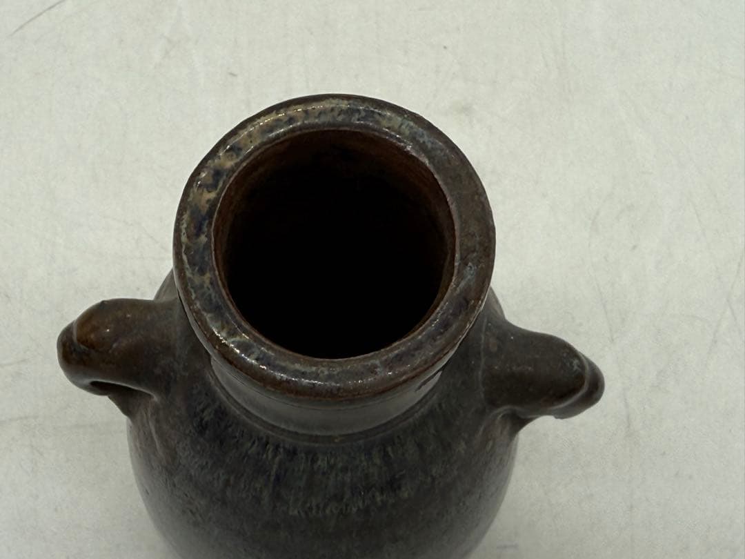 中国　鈞釉象耳瓶　花入　送料込み251130