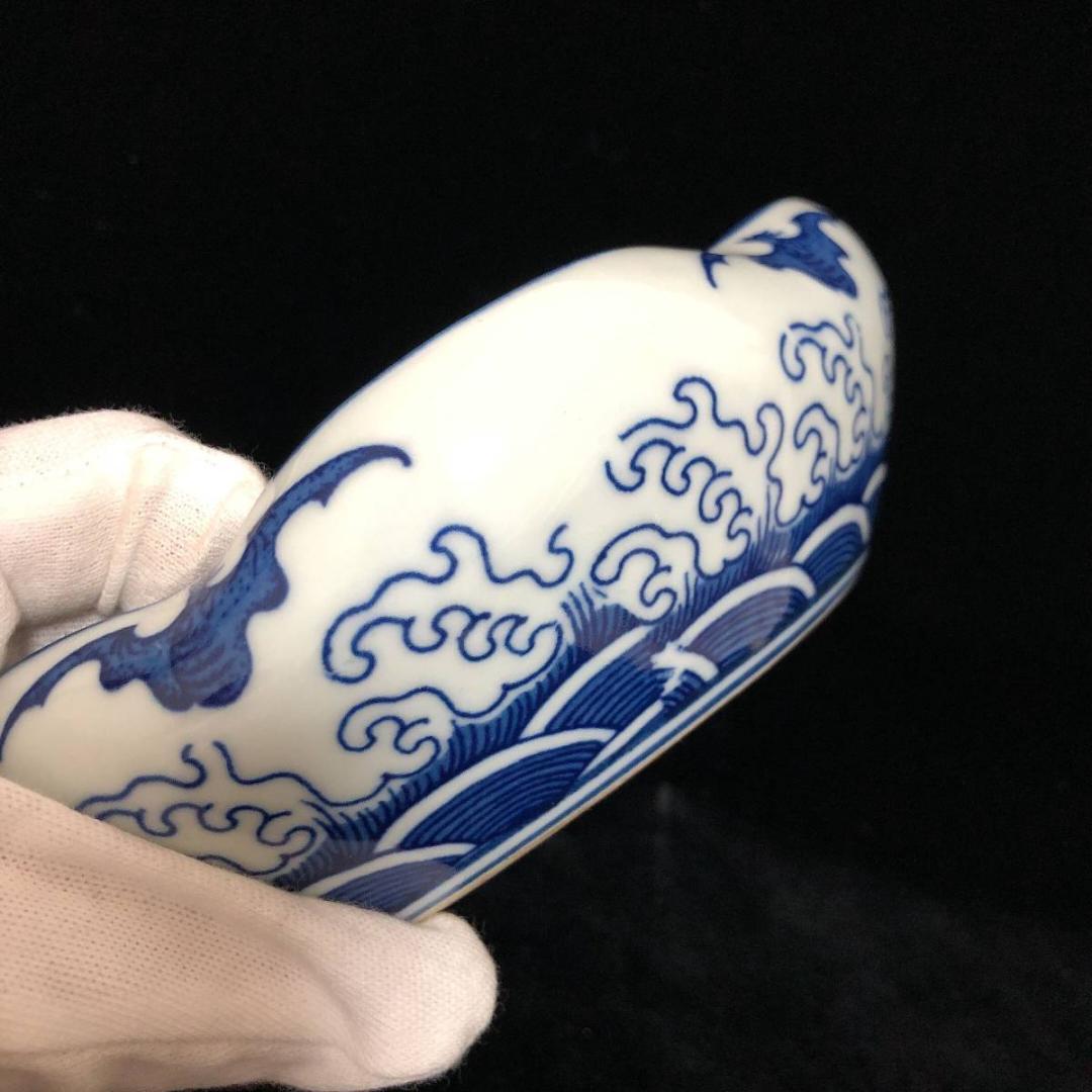 大清 乾隆 青花龍紋 竜紋碗 中国 骨董品 清時代 擺件 古