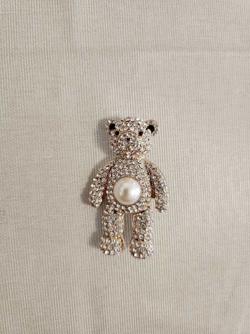 ご専用 新品 MaxMara マックスマーラ パール＆クリスタル ブローチ