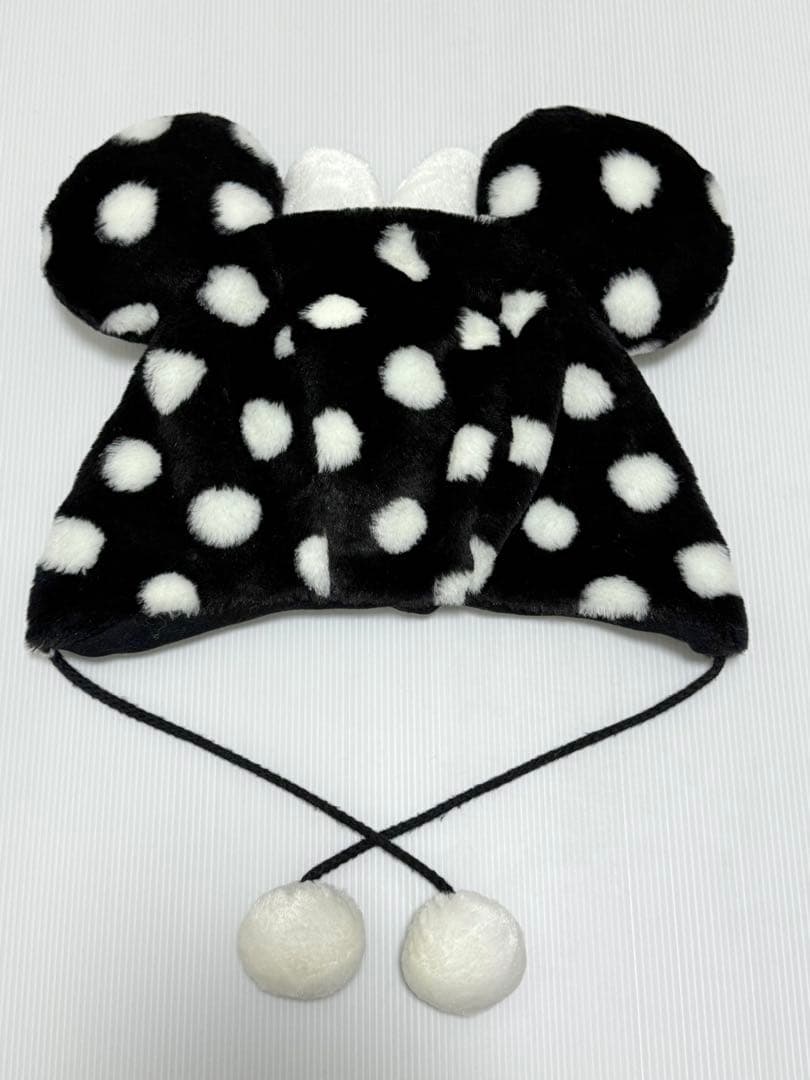 ディズニー ファンキャップ ドット 水玉 黒 ブラック ミニー 美品
