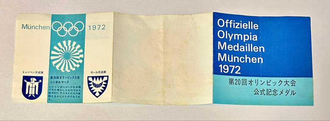ミュンヘンオリンピック　公式記念金メダル 10K 約35g ケース、説明書付