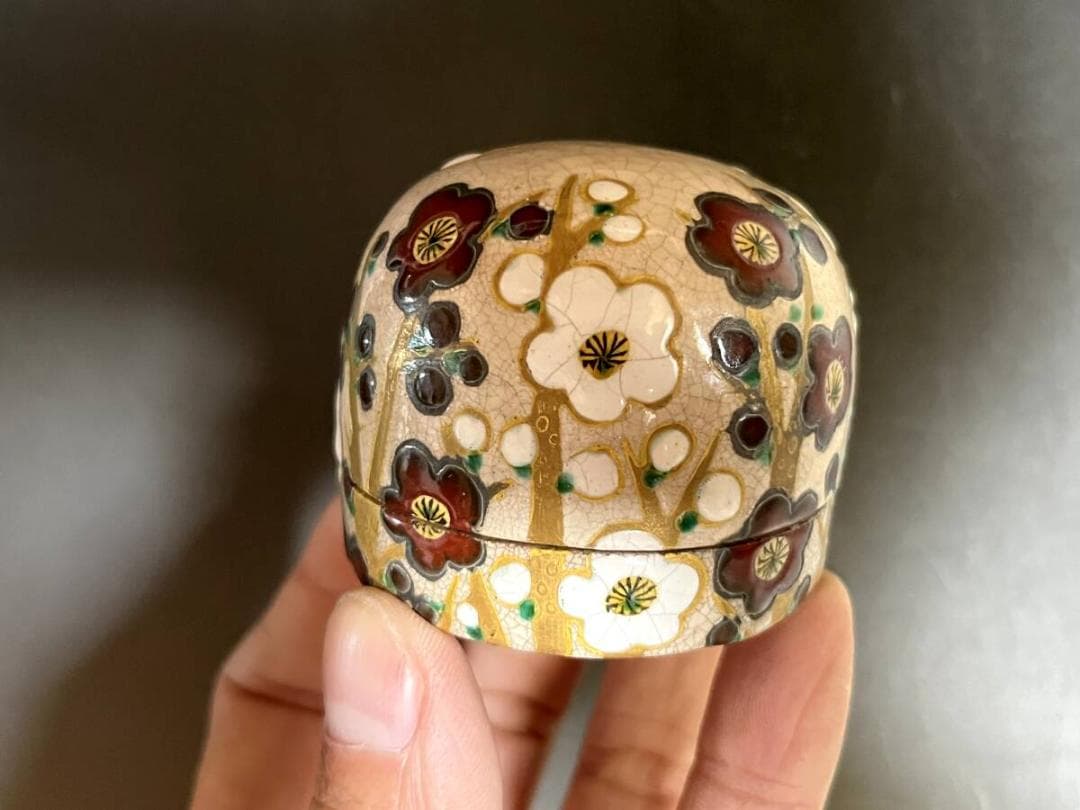 香合■乾山香合 紅白梅図 お茶道具 古美術 時代物 骨董品■