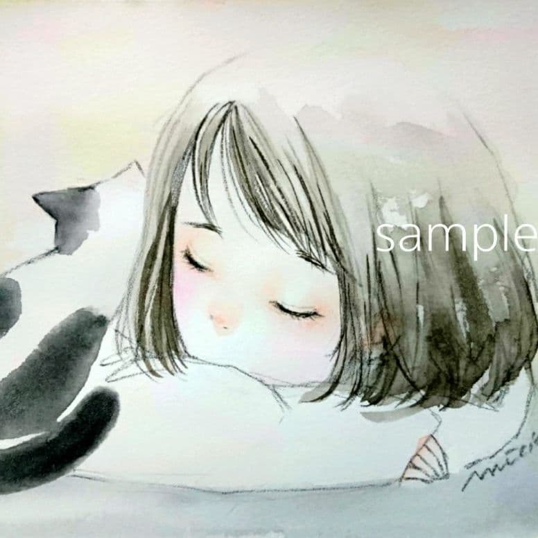 オリジナルポストカード 手描きイラスト《 With 》