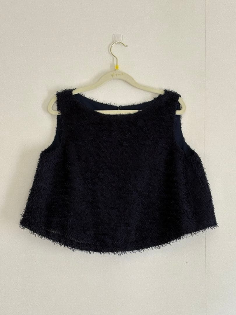 jenne ジェンヌ　ラグジュアリーシャギートップス　ネイビー　L