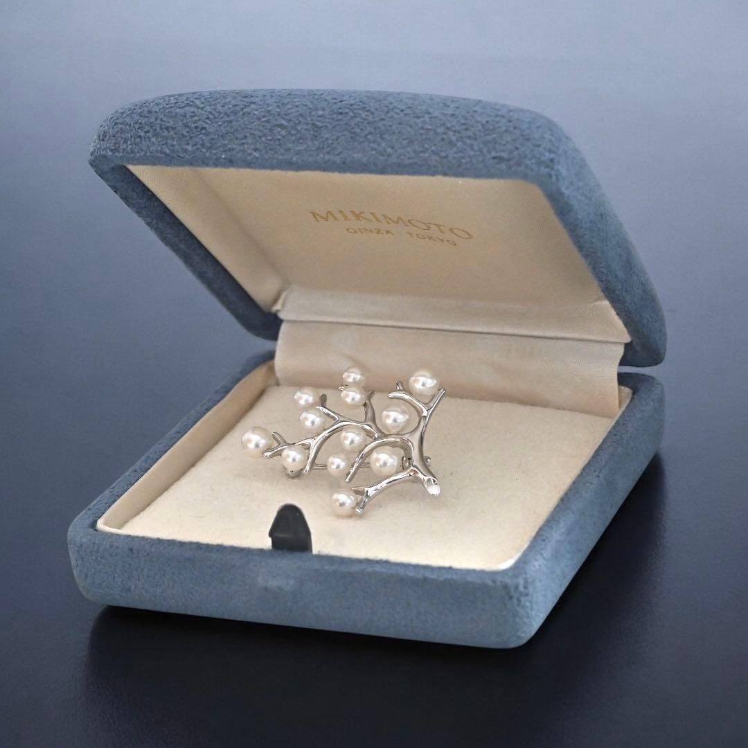 未使用】ミキモト 幸福の木 アコヤ 本真珠 パール ブローチ コサージュ