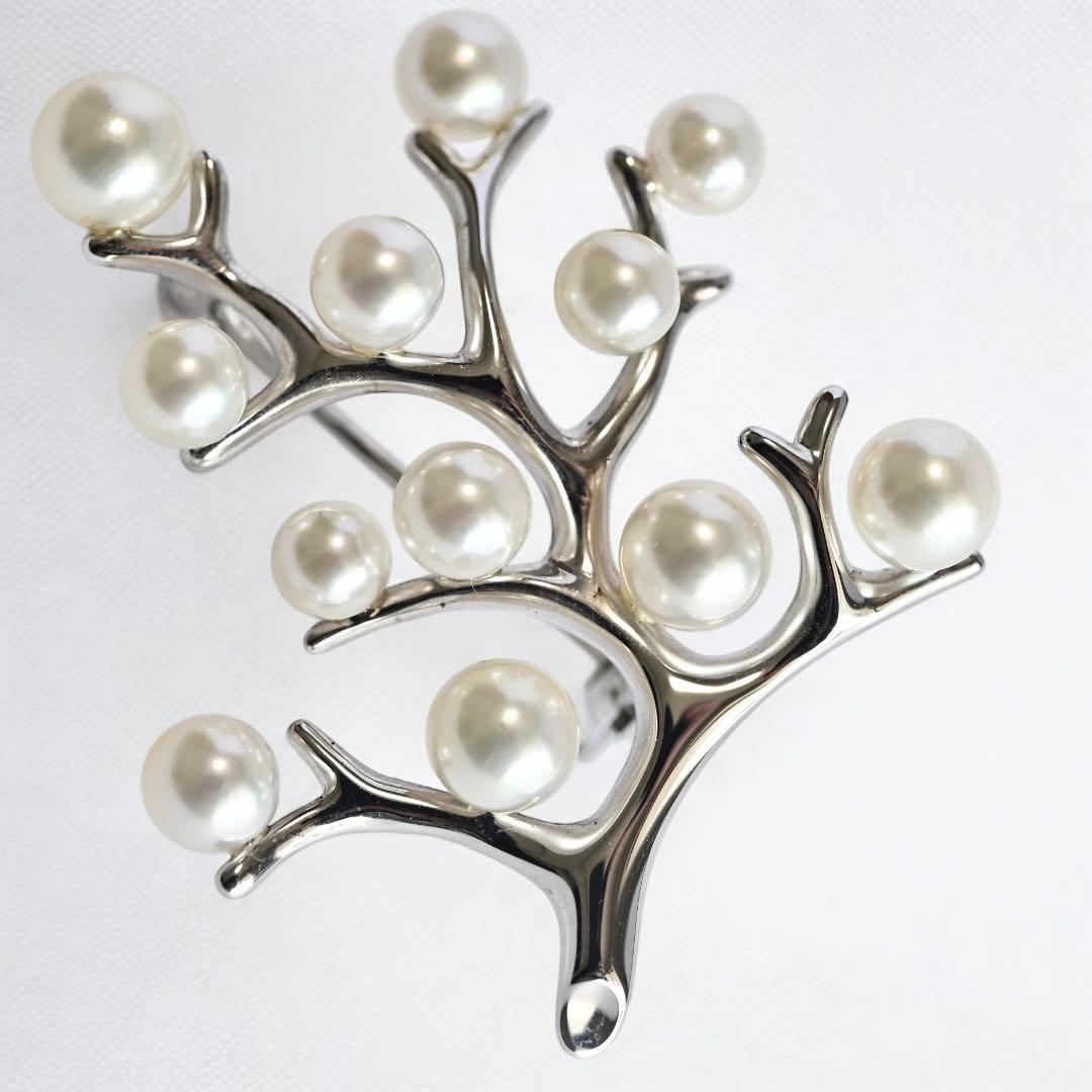 未使用】ミキモト 幸福の木 アコヤ 本真珠 パール ブローチ コサージュ