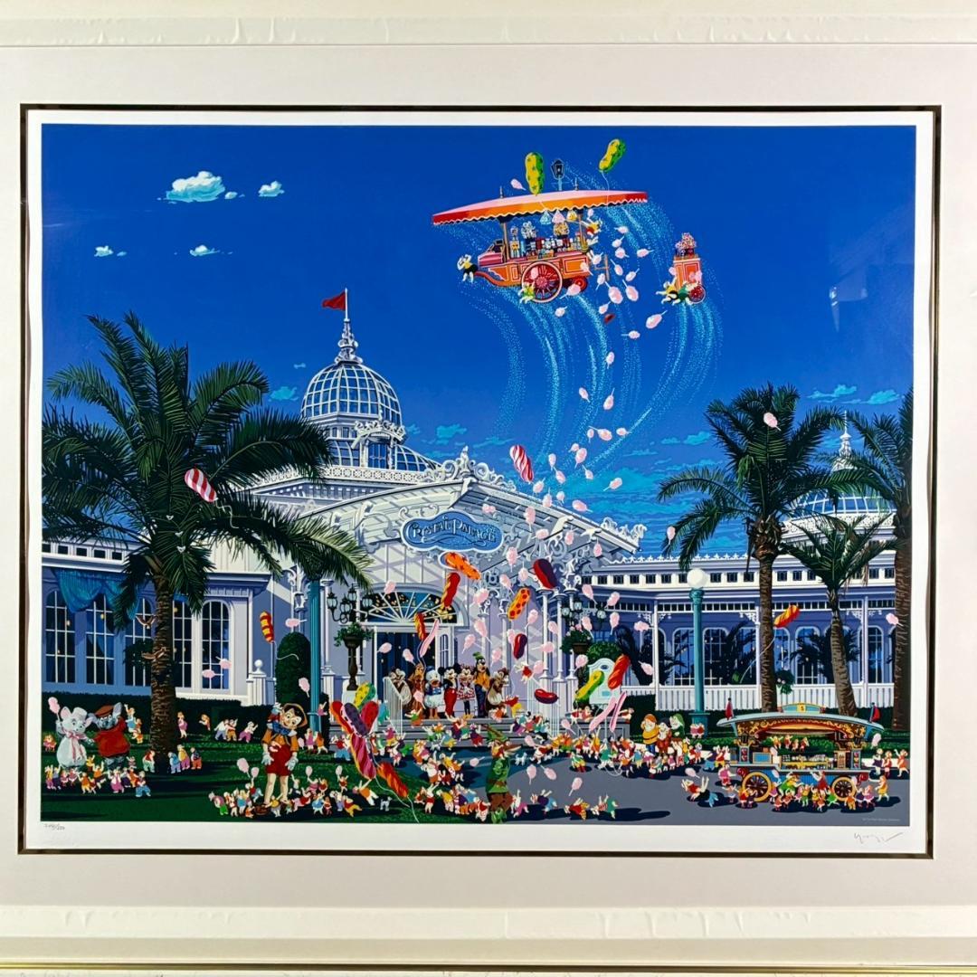 ヒロ・ヤマガタ「クリスタルパレス」大作シルクスクリーン 直筆サイン入 ディズニー