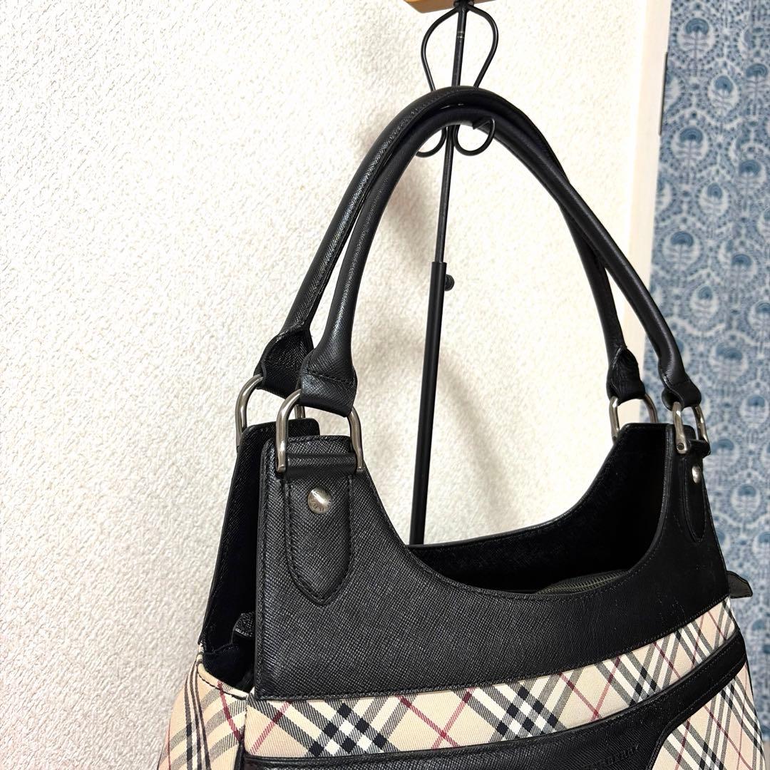 美品♡ BURBERRY バーバリー ノバチェック×レザー ハンドバッグ