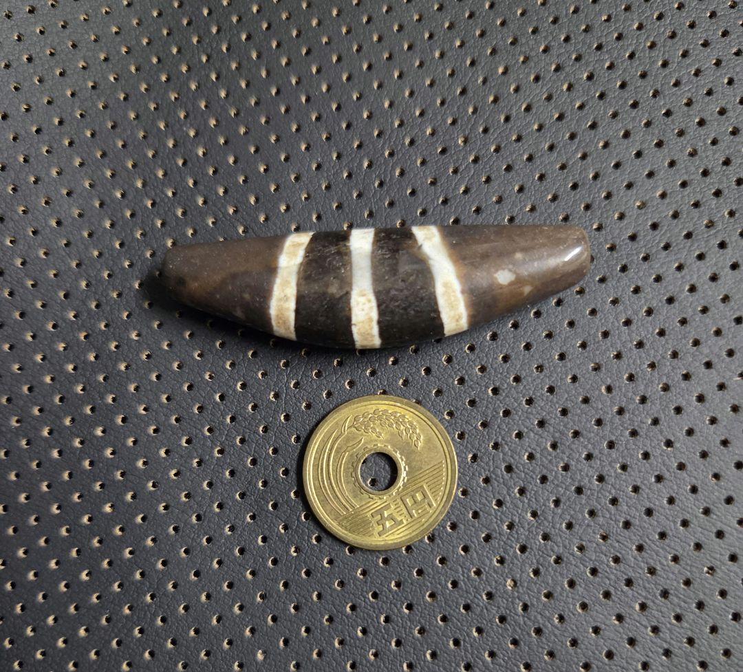 831　天珠　湾月　三線天珠　Chung　dzibeads！