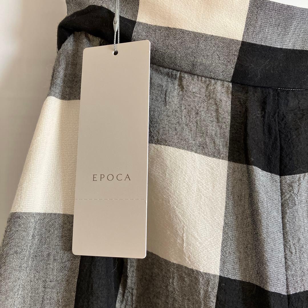 エポカ 新品未使用ワイドパンツ サイズ40 黒と白のチェック柄 エポカ