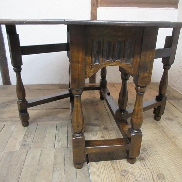 イギリス アンティーク 家具 ゲートレッグテーブル ダイニング 無垢 6745d