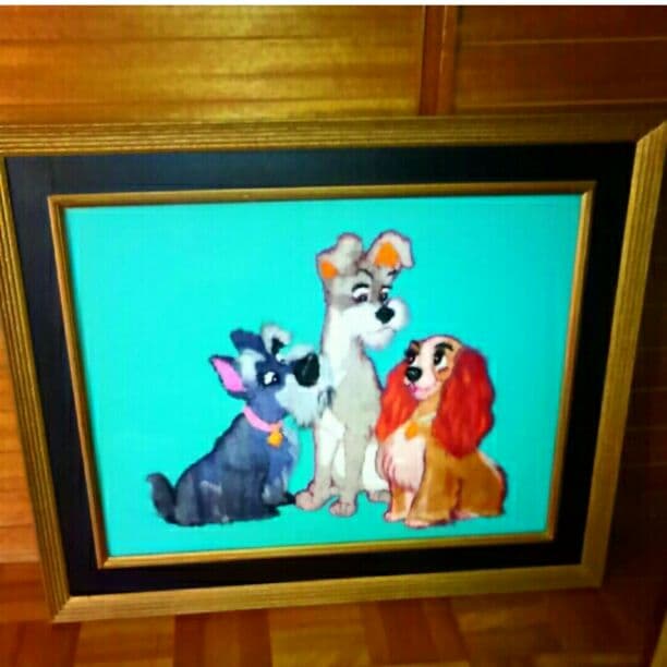 大 わんわん物語 ディズニー トランプ レディ 松鳩文化刺繍 絵画