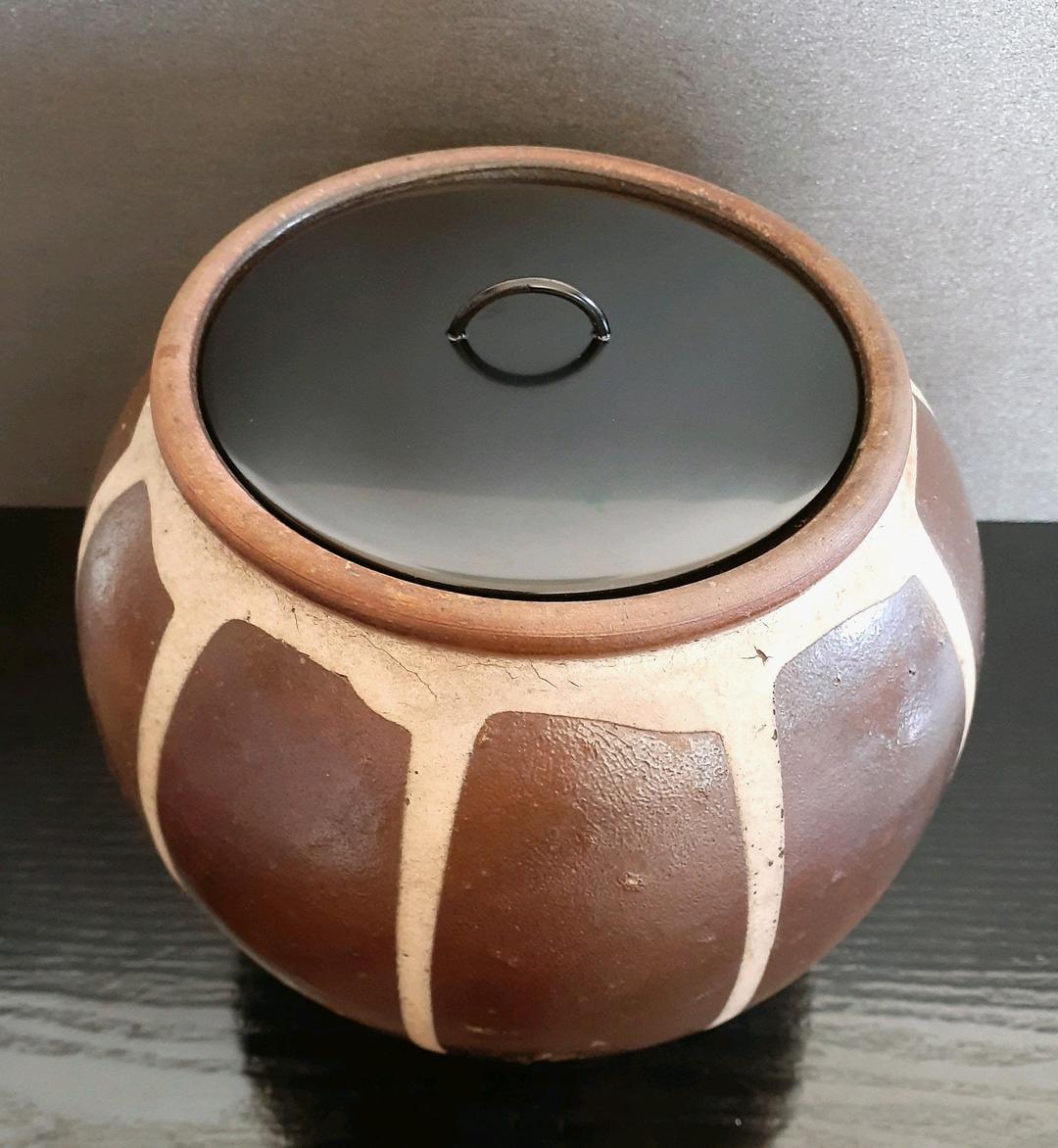 江戸時代後期～明治時代初期 古丹波 流れ釉 壺 水指 茶道具 茶器