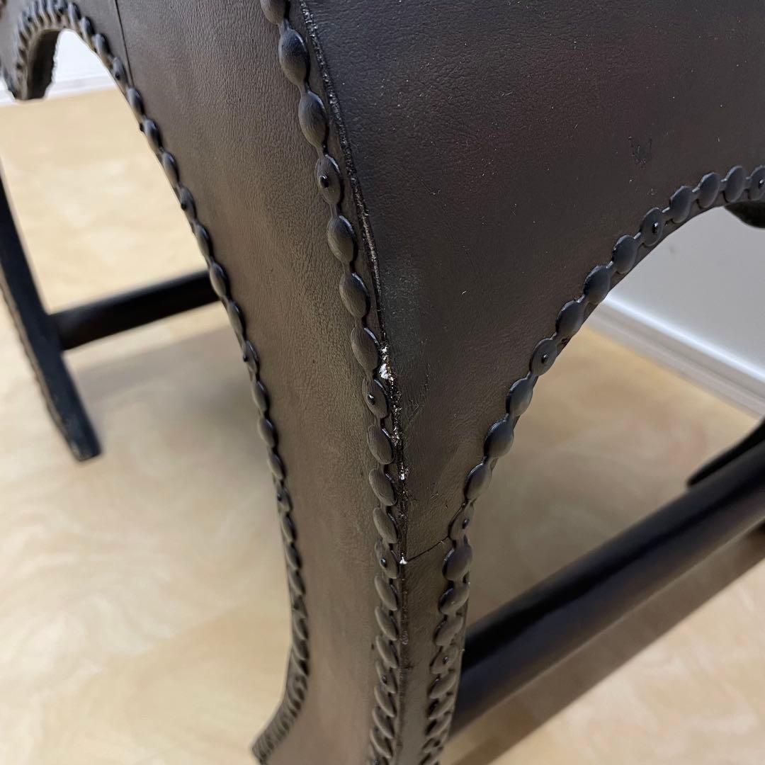 アンティーク調 スツール オットマン 鋲打ち レザー 椅子 イス 英国スタイル