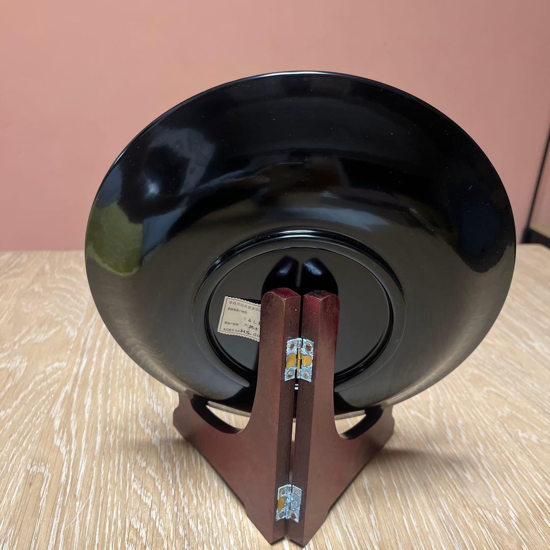 菊桐朱磨　会津漆　工芸品　漆器皿　和菓子皿