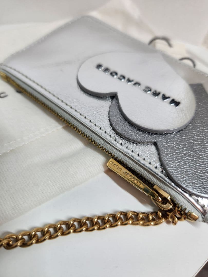 レア 新品 MARC JACOBS ケース キーリング付きポーチ シルバー