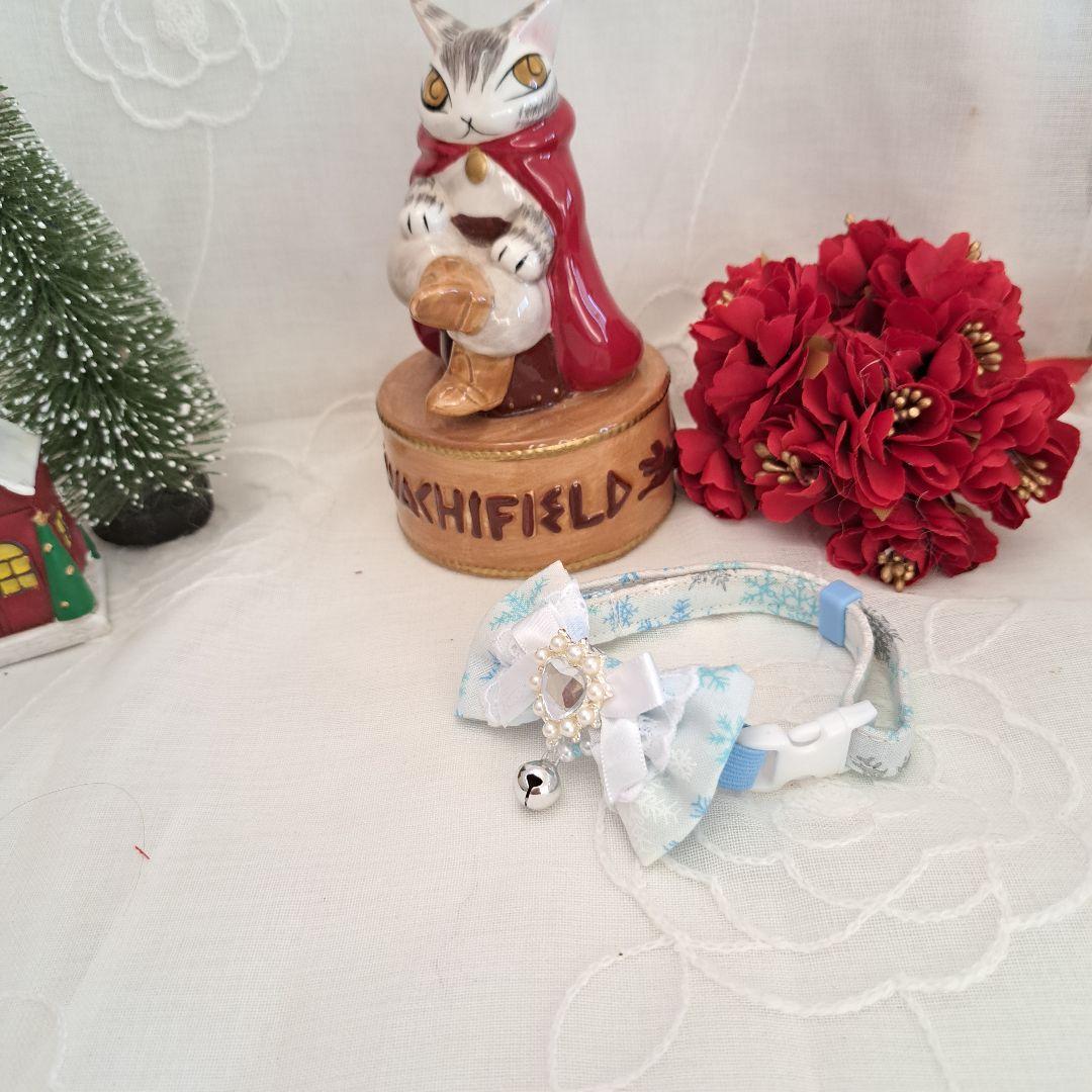 クリスマス(スノーフレーク①)わんちゃん猫ちゃん用首輪 クリスマス