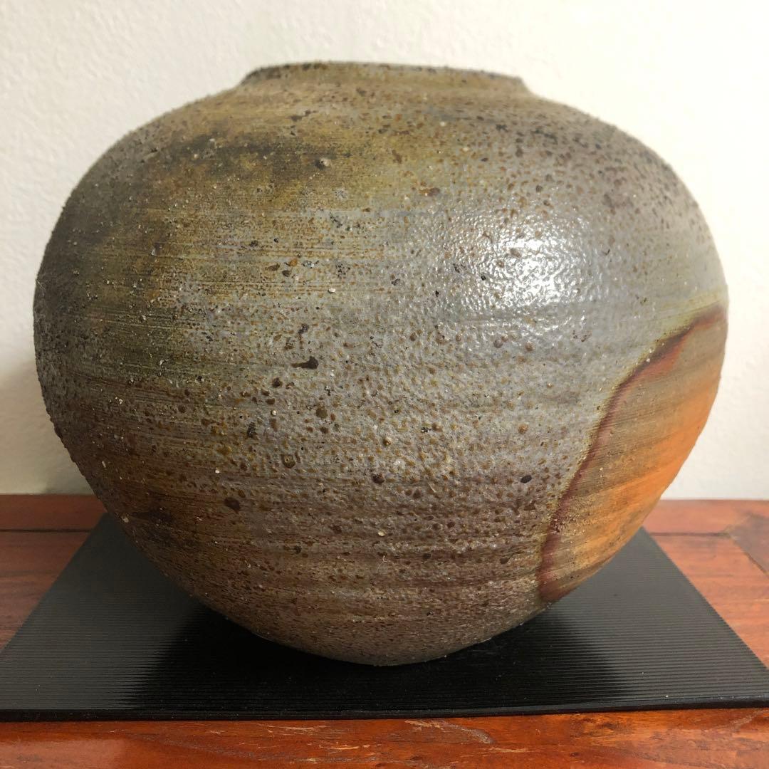 備前焼　壺　浮田曙　窯変　共箱　共布　花器　花入