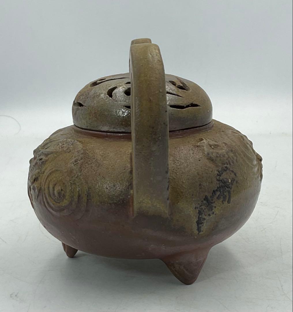 30】☆細工物の名工・小山一草先生 備前焼龍香炉 四方桟共