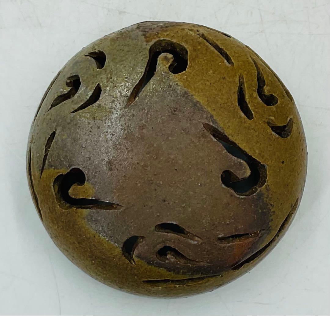 30】☆細工物の名工・小山一草先生 備前焼龍香炉 四方桟共