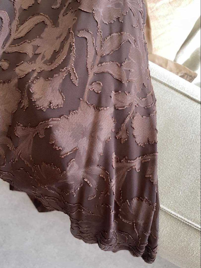 J by blue. インナー付きバックリボンジャガードドレス