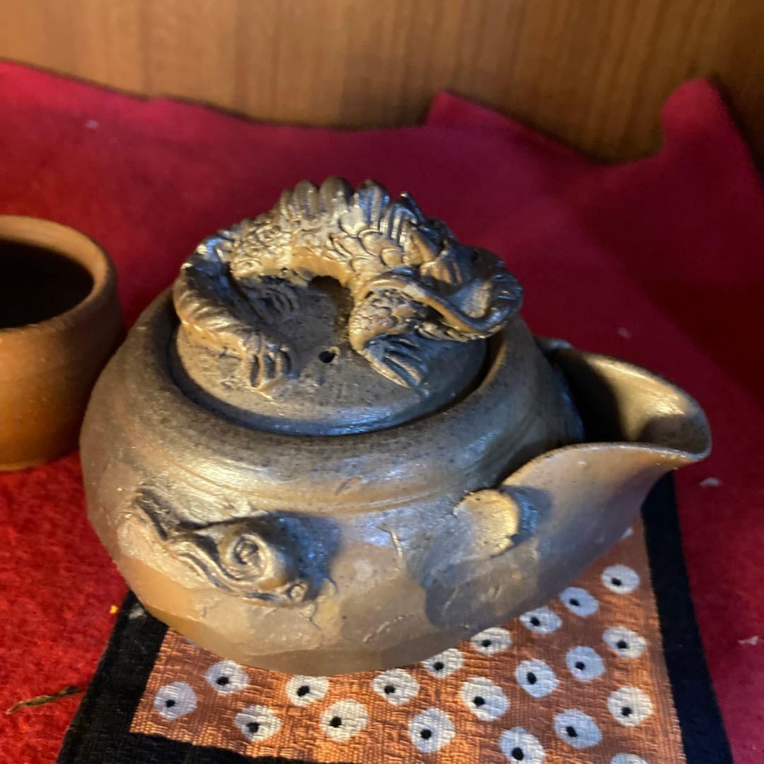 備前焼き手捻り摘みAkl様おまとめ専用です❣️の龍の宝