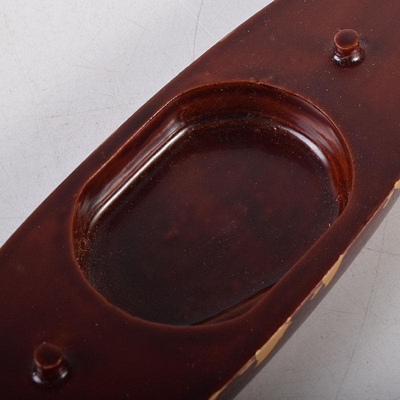 茶道具　塗師　前端春斎　千鳥蒔絵　舟香合　共箱　V　8008