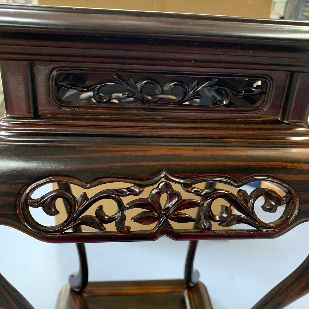 中国美術 香炉台 花台 紫壇 唐木 天然木 飾台 茶道具 四方台