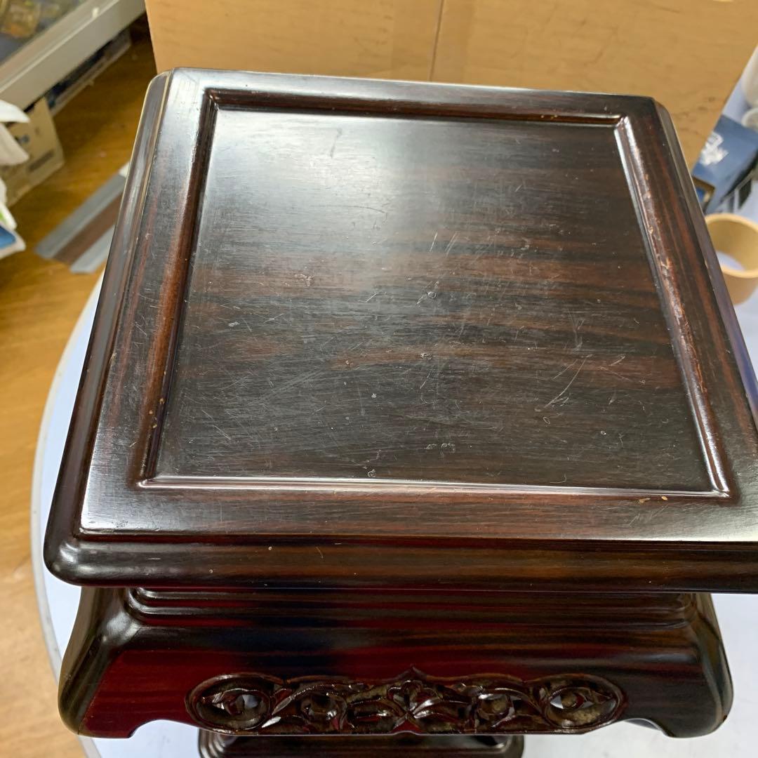 中国美術 香炉台 花台 紫壇 唐木 天然木 飾台 茶道具 四方台