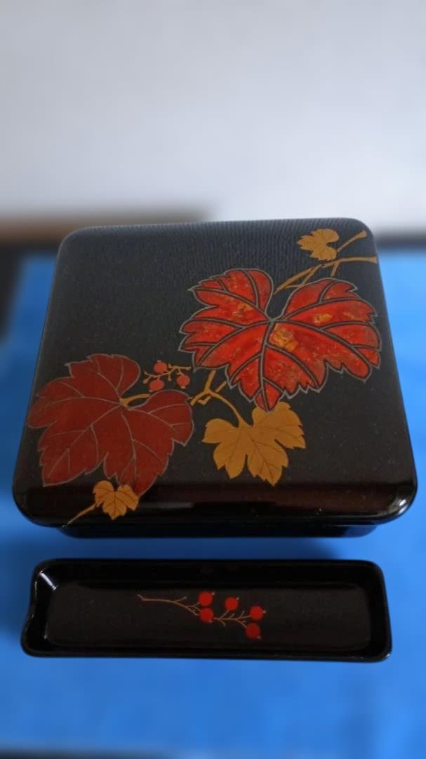 【大正時代以前・白木屋漆器】会津塗 菓子器セット 蔦模様漆器 アンティーク