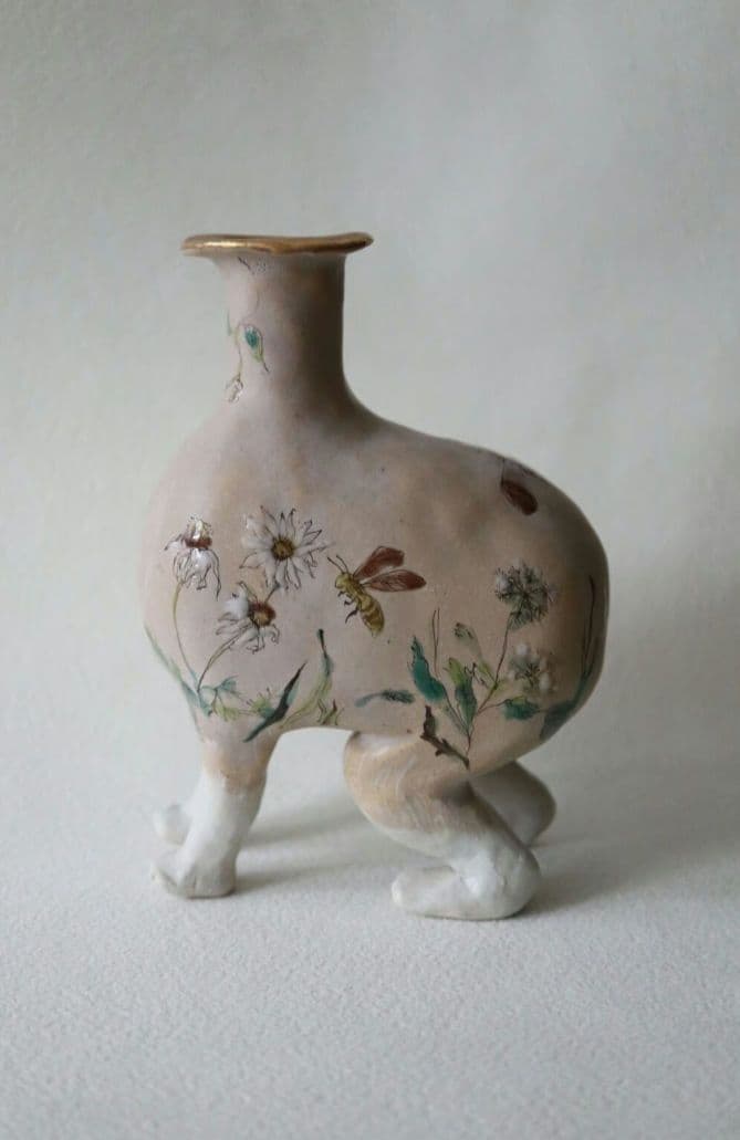 北井真衣さん　アニマルセラピー　壺　九谷焼