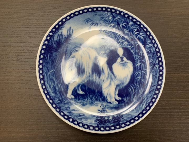 蝶と狆】清春 2560 チン 犬掛け軸