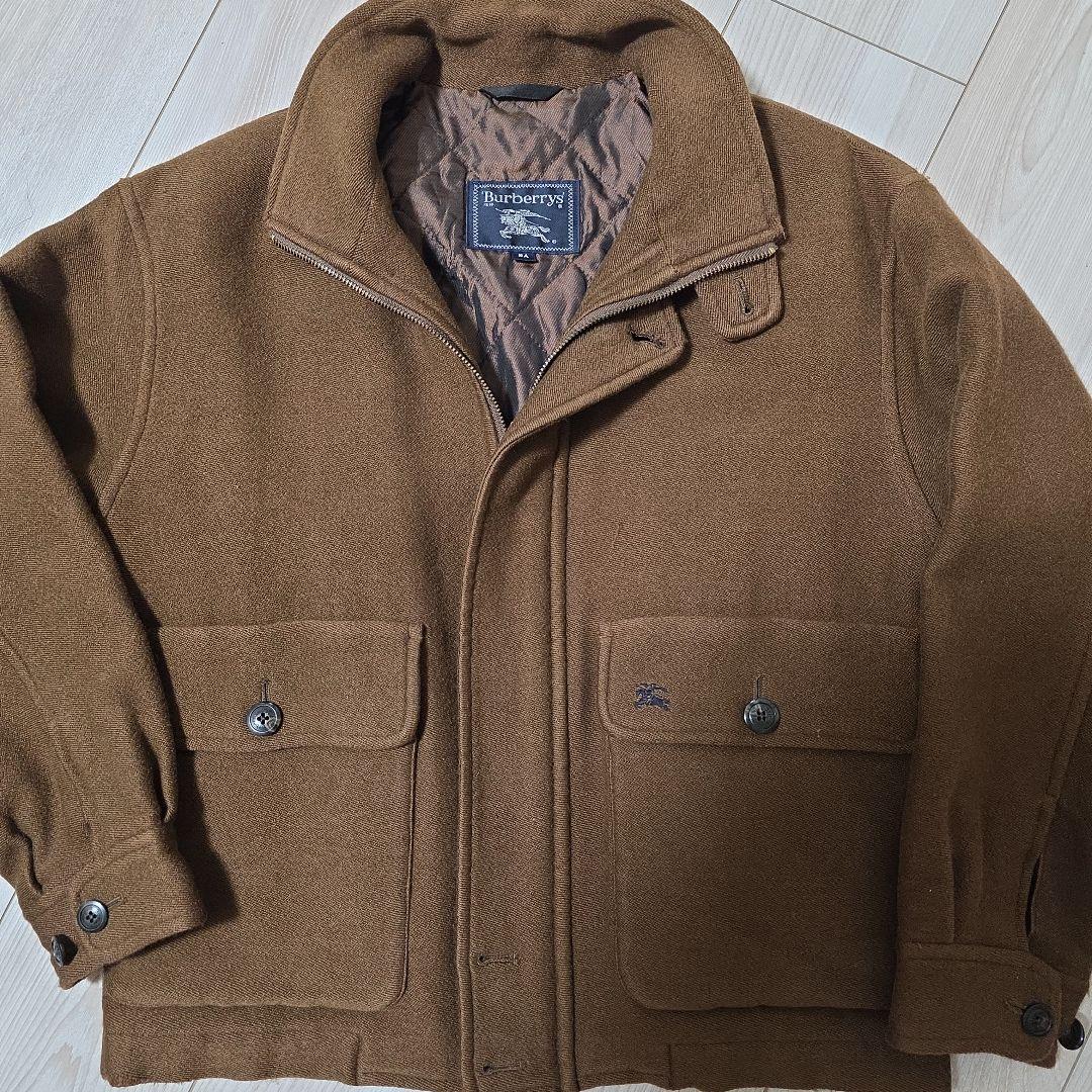 80s Burberry short wool Harrington jkt - メルカリ