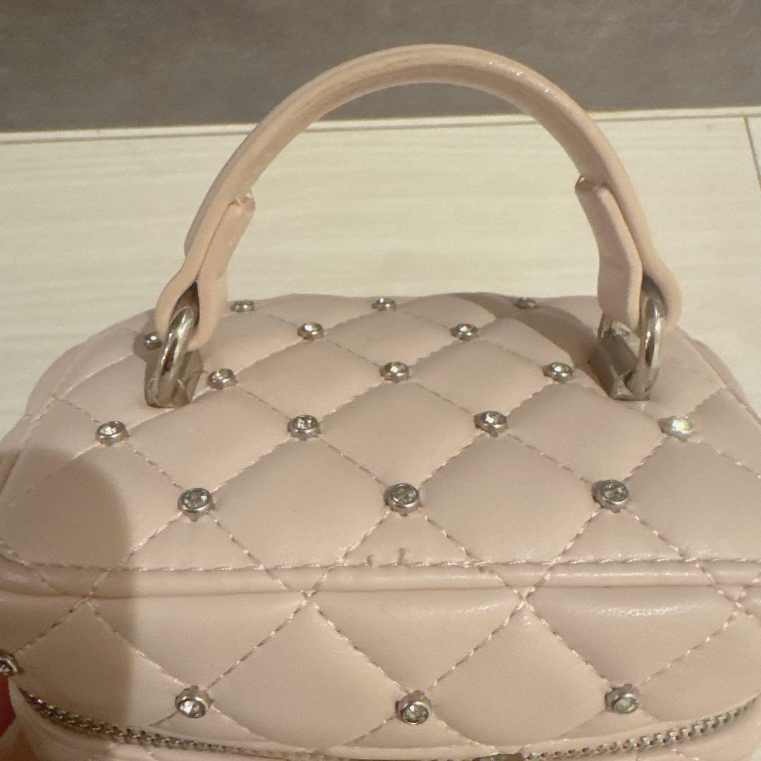 darich ダーリッチ キルティングビジュースクエアミニバッグ ピンク