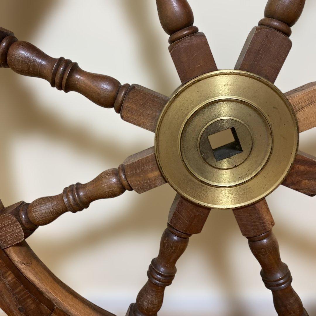木製舵輪 木製 舵輪 直径約60cm