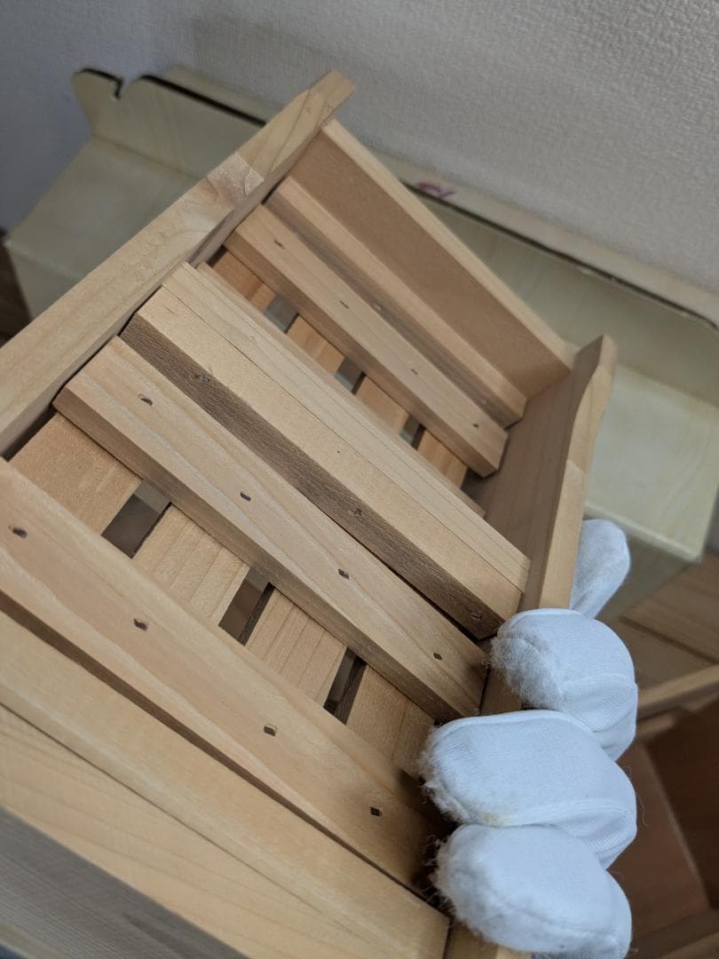 北海道産えぞ松材 お風呂屋さん3点セット 桶 椅子 未