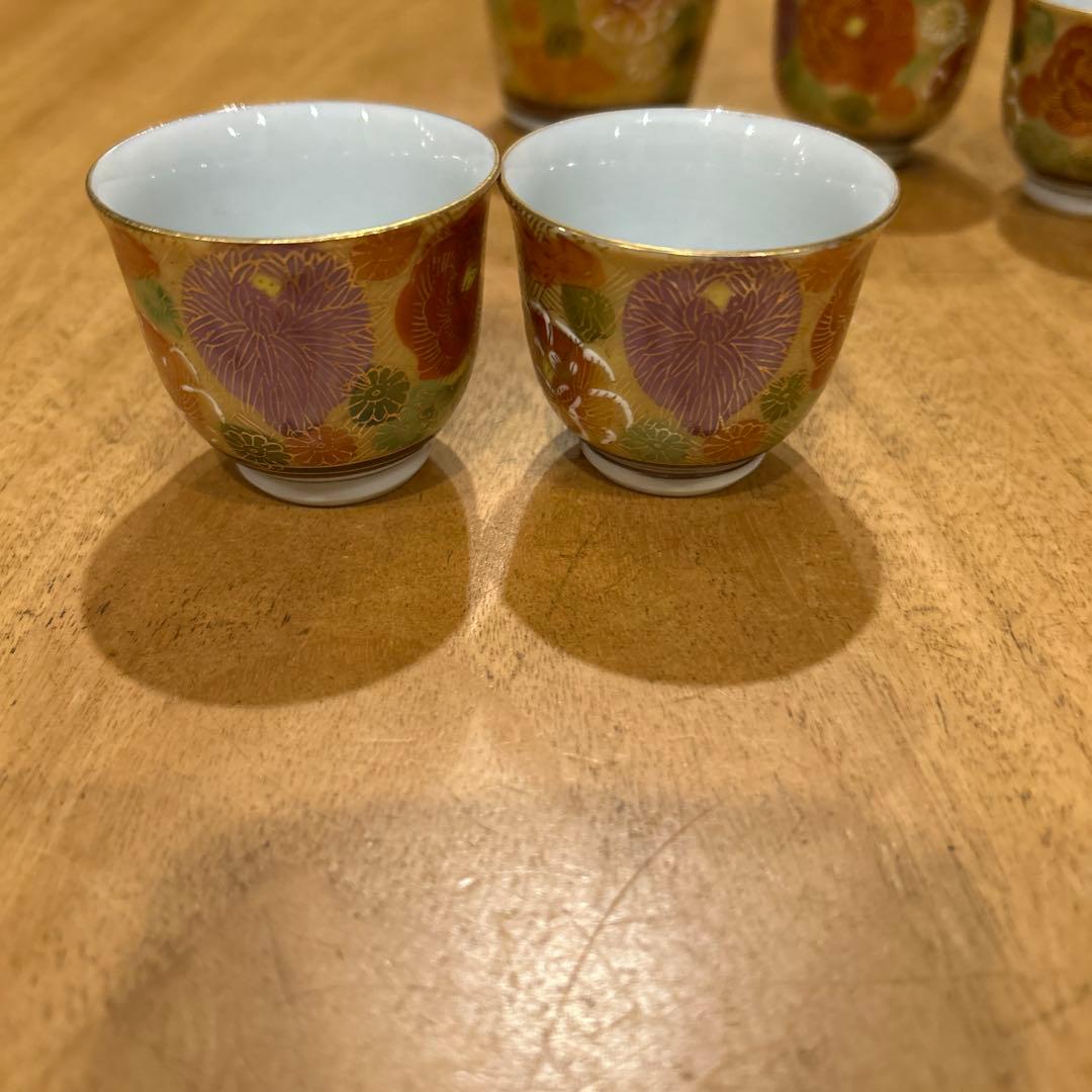 九谷焼 茶道具 小茶器（宝瓶） 手描き 豪華金花詰 急須 湯呑み揃え
