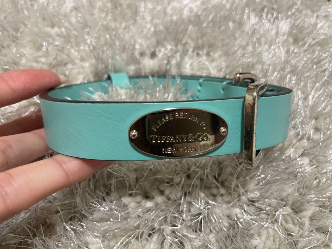 Tiffany & Co. 水色 レザー首輪