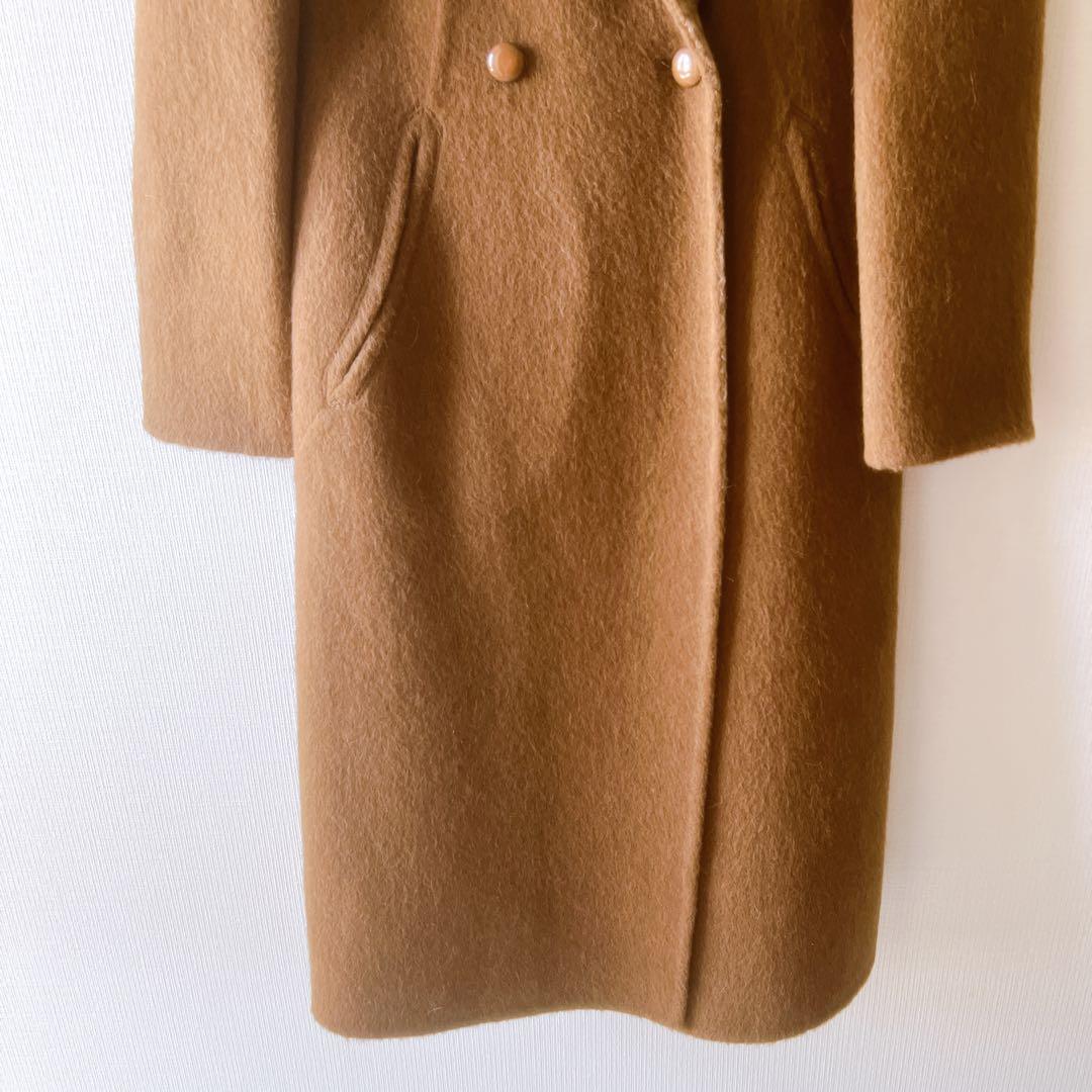 PIACENZA ピアチェンツァアルパカ Aライン ロングコート キャメル色