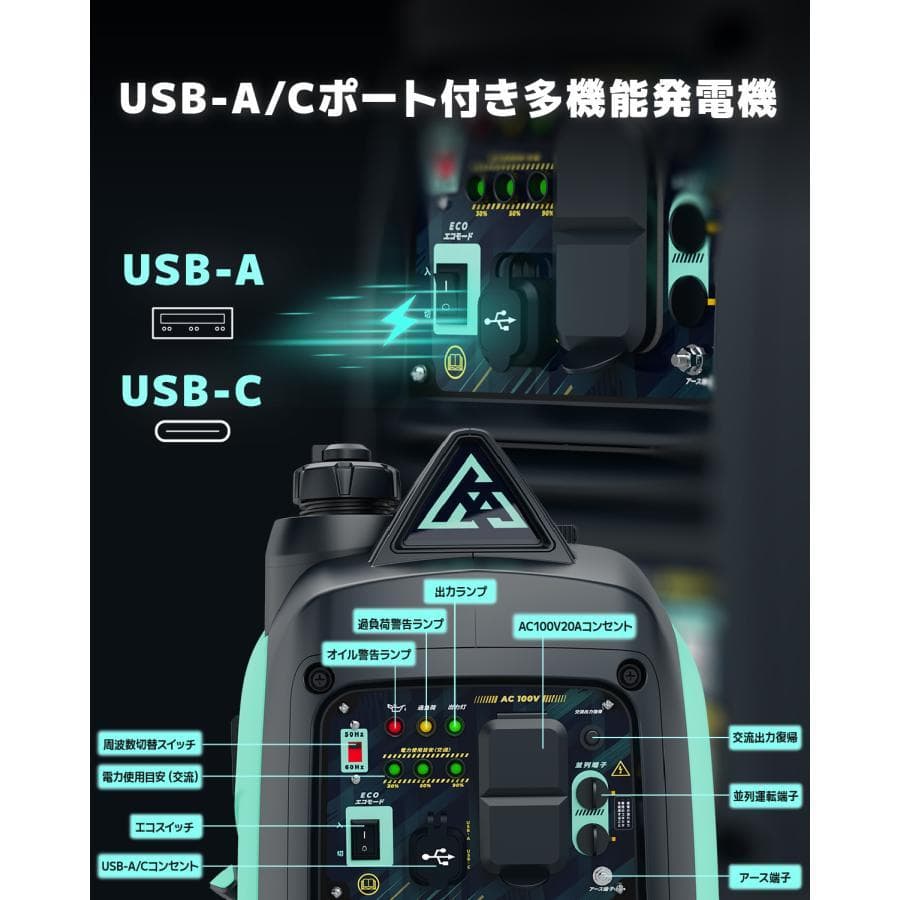 超小型・軽量★Kareyou インバーター発電機 2.2kVA 静音